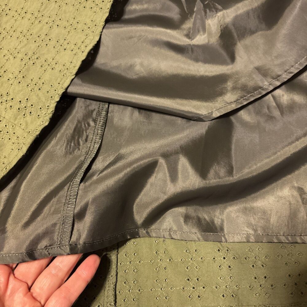 liz claiborne 2x dress Olive Green Eyelet With Pockets - Picture 7 of 8
